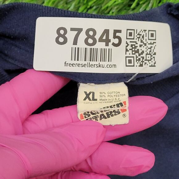 Vintage 90s Police Department NY Shirt XL 21x26 Navy-Blue USA - Picture 4 of 12